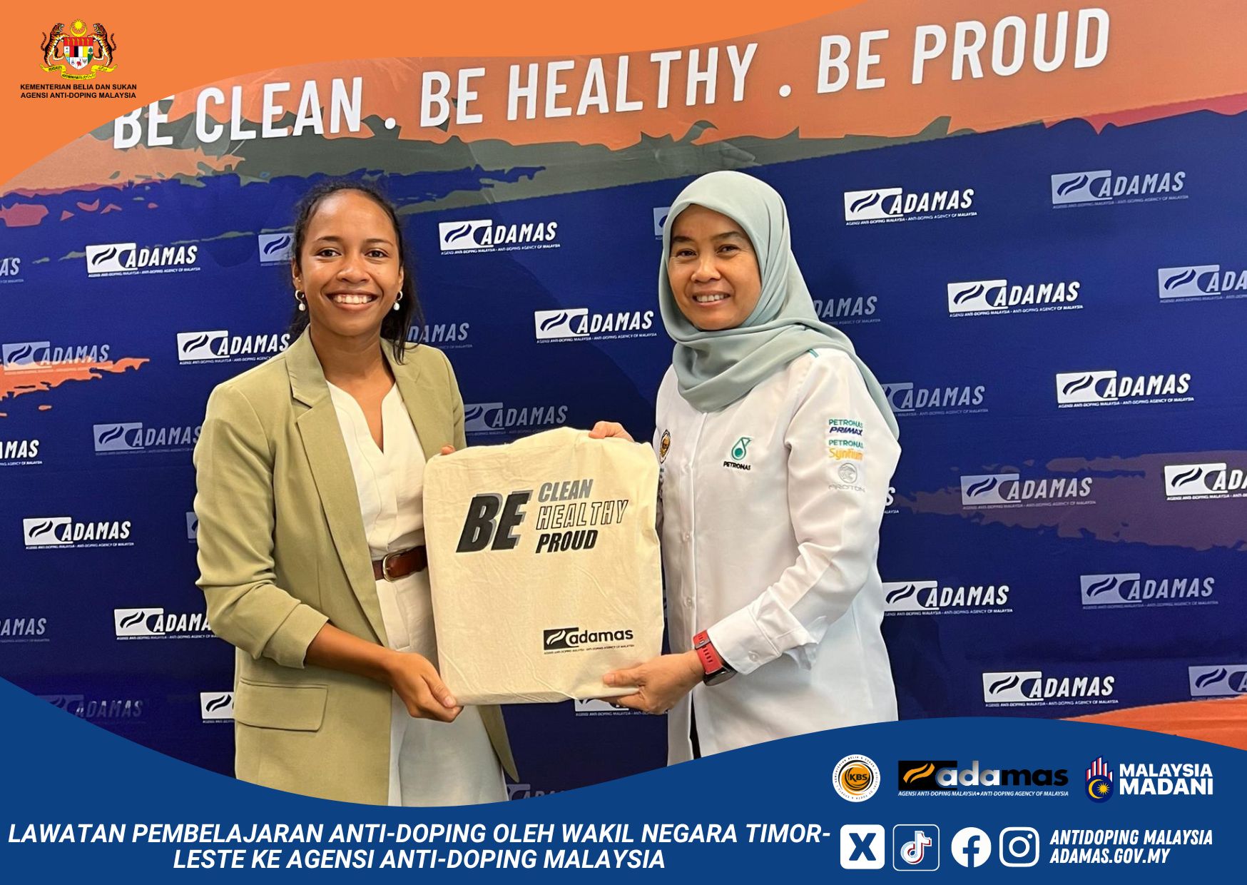 LAWATAN PEMBELAJARAN ANTI-DOPING OLEH WAKIL NEGARA TIMOR-LESTE KE AGENSI ANTI-DOPING MALAYSIA